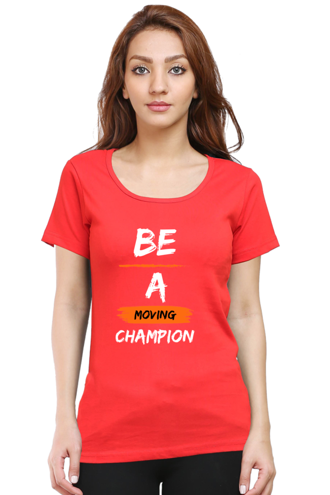 Artredis Women Cotton Printed Regular Fit T-Shirts |Be A Champion| Half Sleeves | Round Neck