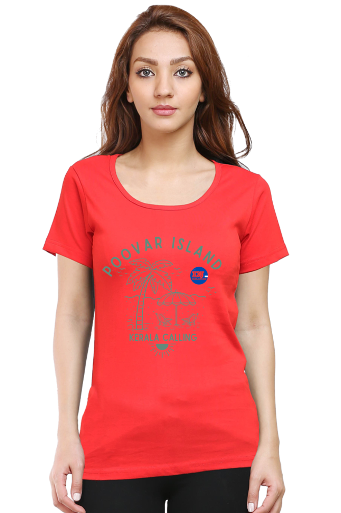 Artredis Women Cotton Printed Regular Fit T-Shirts |Poovar Island| Half Sleeves | Round Neck