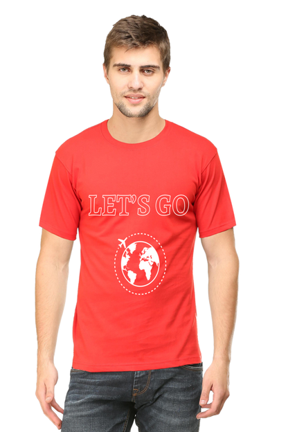 Artredis Men Cotton Printed Regular Fit T-Shirts |Lets Go| Round Neck