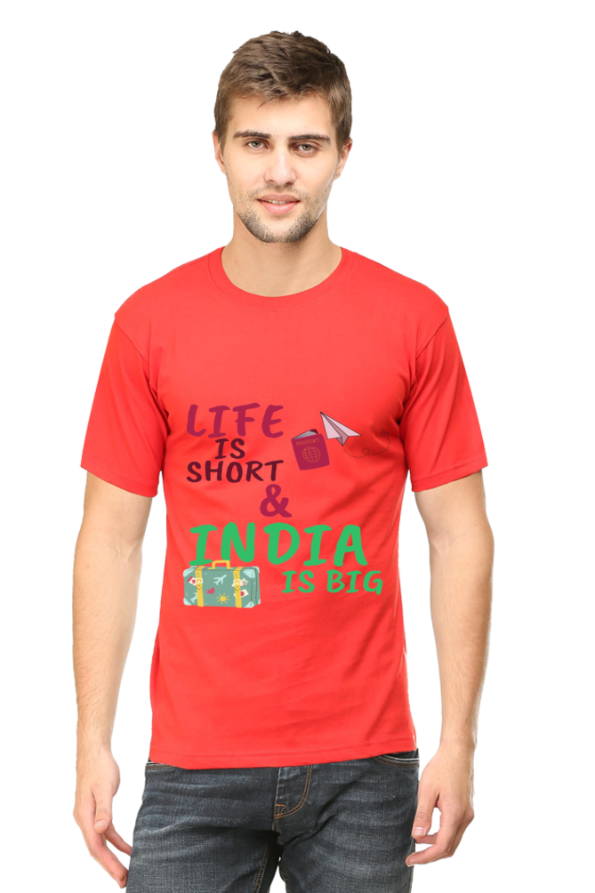 Artredis Men Cotton Printed Regular Fit T-Shirts |Life is Short | Round Neck