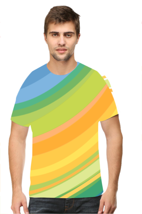 Artredis Men All Over Printed | Rainbow| | Half Sleeves | Round Neck