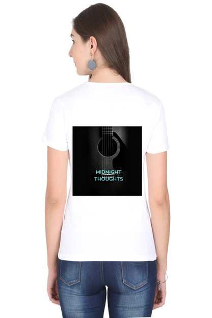 DJ Caladan Women Cotton Printed Regular Fit T-Shirts |Midnight Thoughts| | Half Sleeves | Round Neck