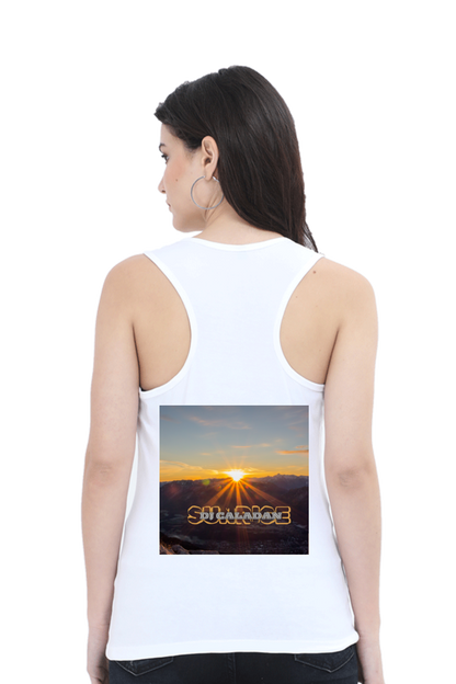 Artredis Women Cotton Tank Top | Sunshine| Half Sleeves | Round Neck