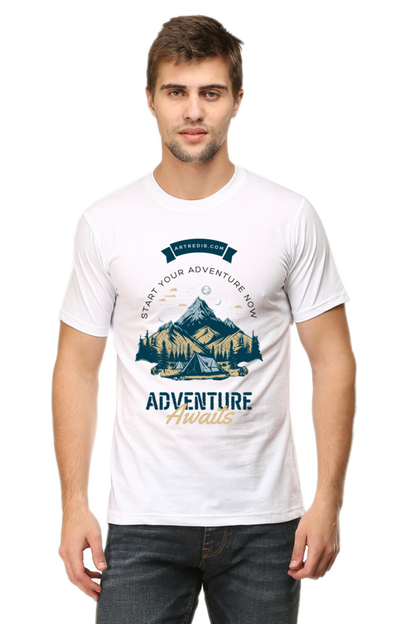 Artredis Men Cotton Printed Regular Fit T-Shirts |Adventure Awaits| | Half Sleeves | Round Neck