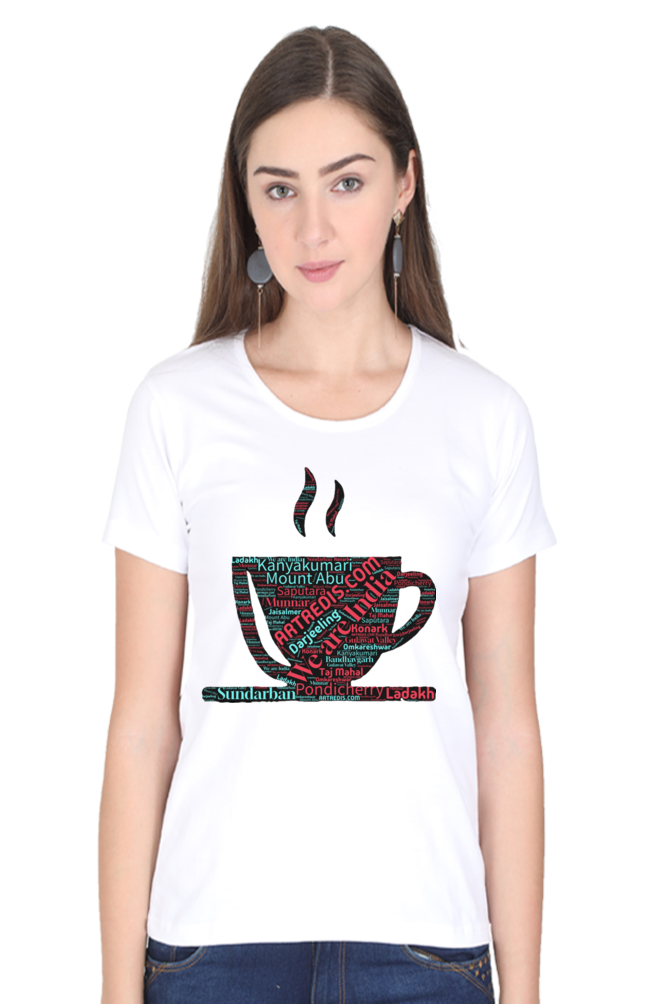 Artredis Women Cotton Regular All Over Print T-Shirts | India Cup| Half Sleeves | Round Neck