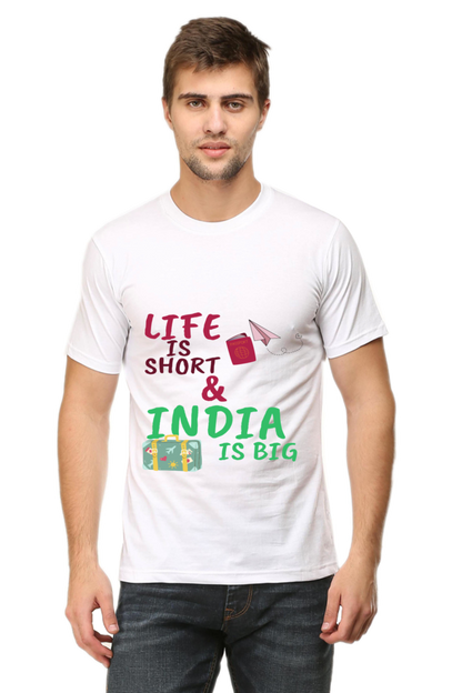 Artredis Men Cotton Printed Regular Fit T-Shirts |Life is Short | Round Neck