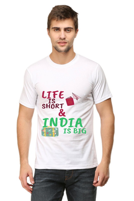 Artredis Men Cotton Printed Regular Fit T-Shirts |Life is Short | Round Neck