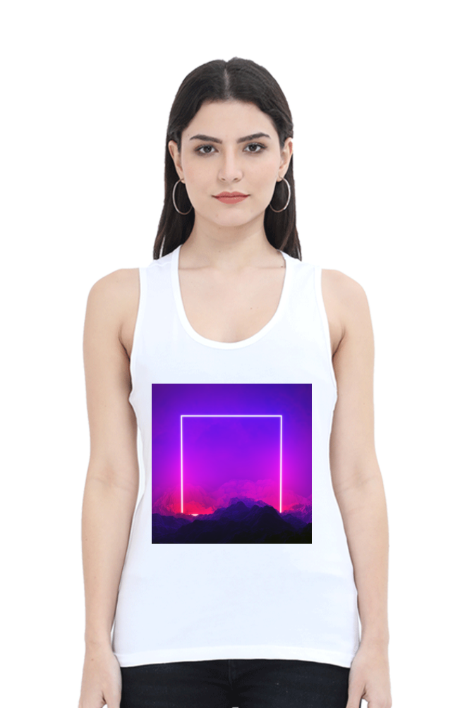 Artredis Women Cotton Tank Top | Heavens Gate| Half Sleeves | Round Neck