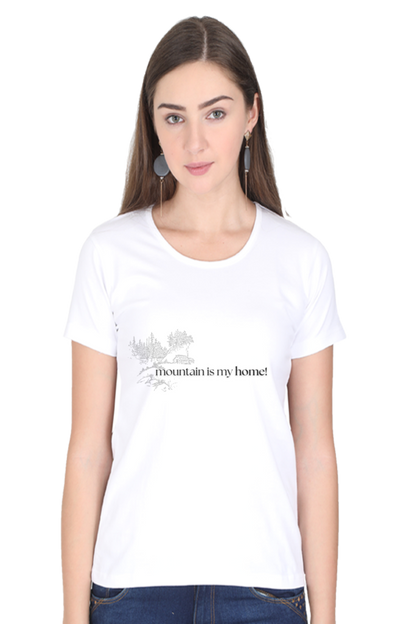 Artredis Women Cotton Printed Regular Fit T-Shirts |Mountain Home| Half Sleeves | Round Neck