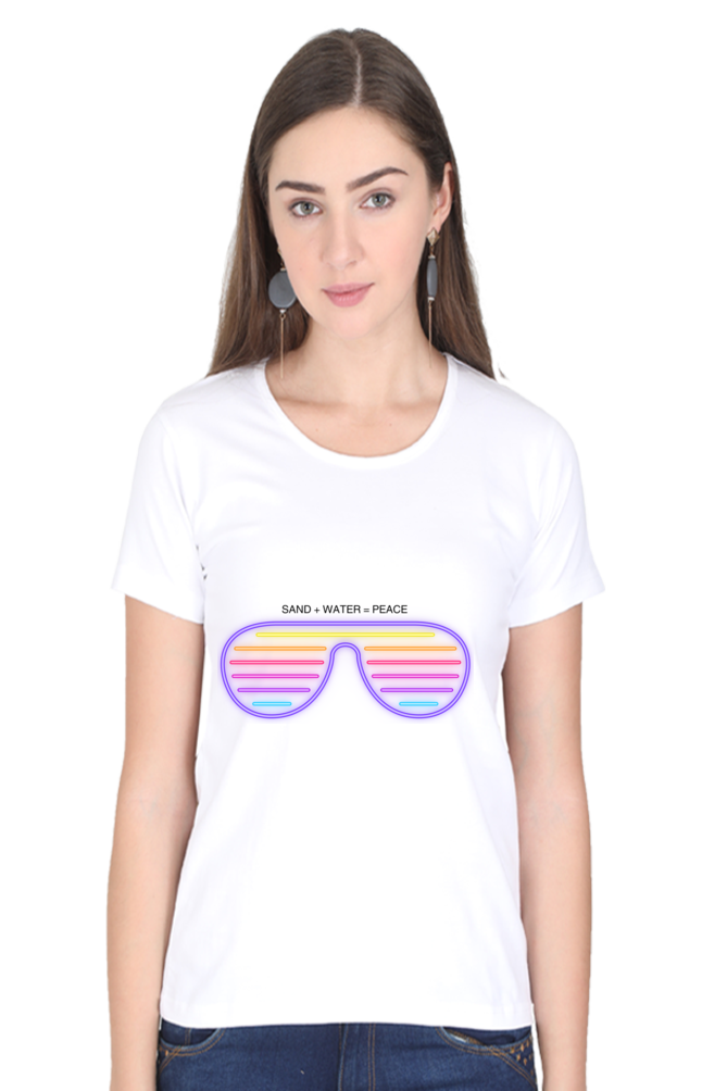 Artredis Women Cotton Printed Regular Fit T-Shirts | Sand Water | Half Sleeves | Round Neck