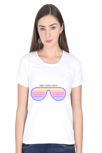 Artredis Women Cotton Printed Regular Fit T-Shirts | Sand Water | Half Sleeves | Round Neck