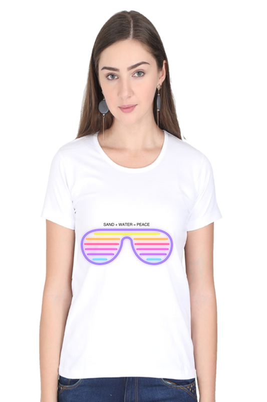 Artredis Women Cotton Printed Regular Fit T-Shirts | Sand Water | Half Sleeves | Round Neck