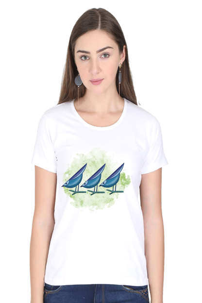 Artredis Women Cotton Printed Regular Fit T-Shirts |Birds | | Half Sleeves | Round Neck