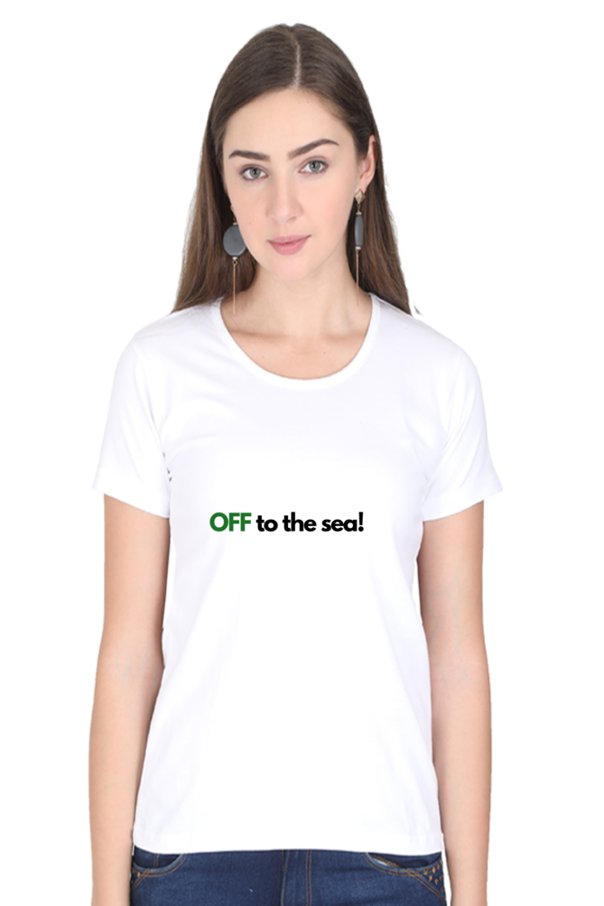 Artredis Women Cotton Printed Regular Fit T-Shirts |Off to Sea| Half Sleeves | Round Neck