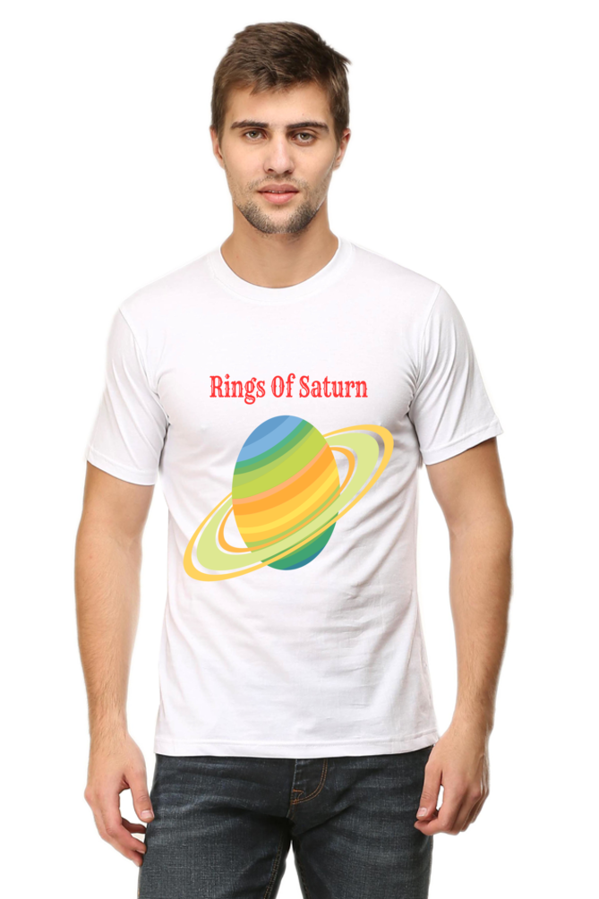 Artredis Men Cotton Printed Regular Fit T-Shirts |Rings of Saturn| Round Neck