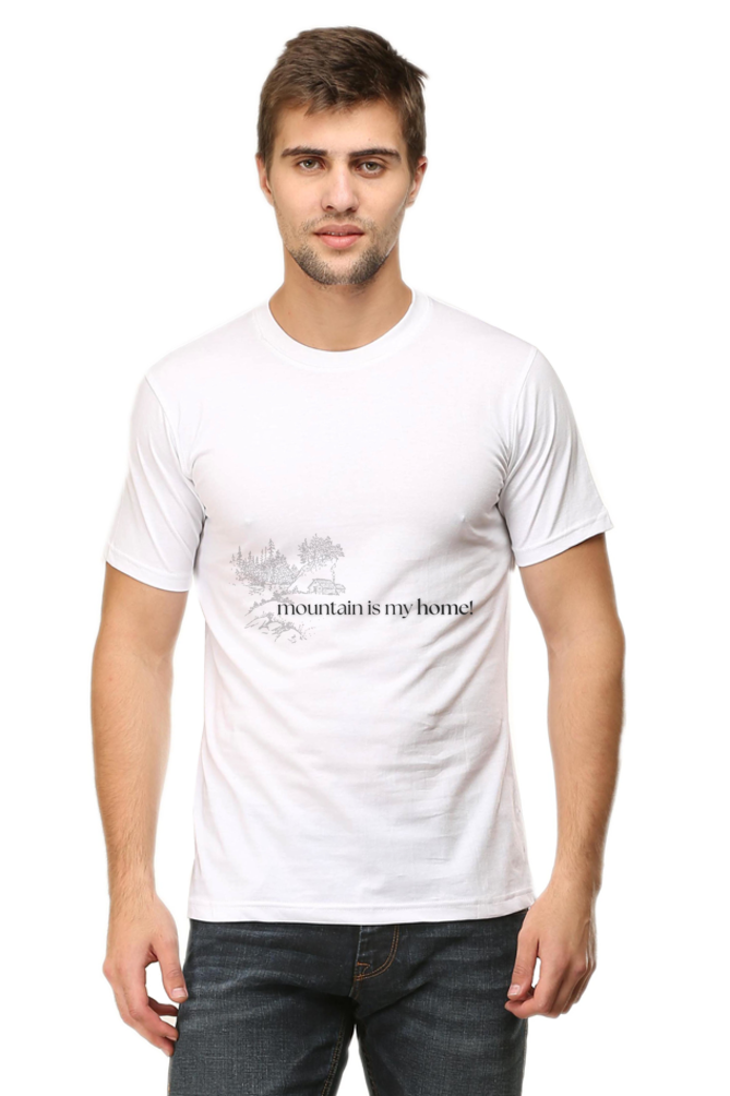 Artredis Men Cotton Printed Regular Fit T-Shirts |Mountains home| | Half Sleeves | Round Neck