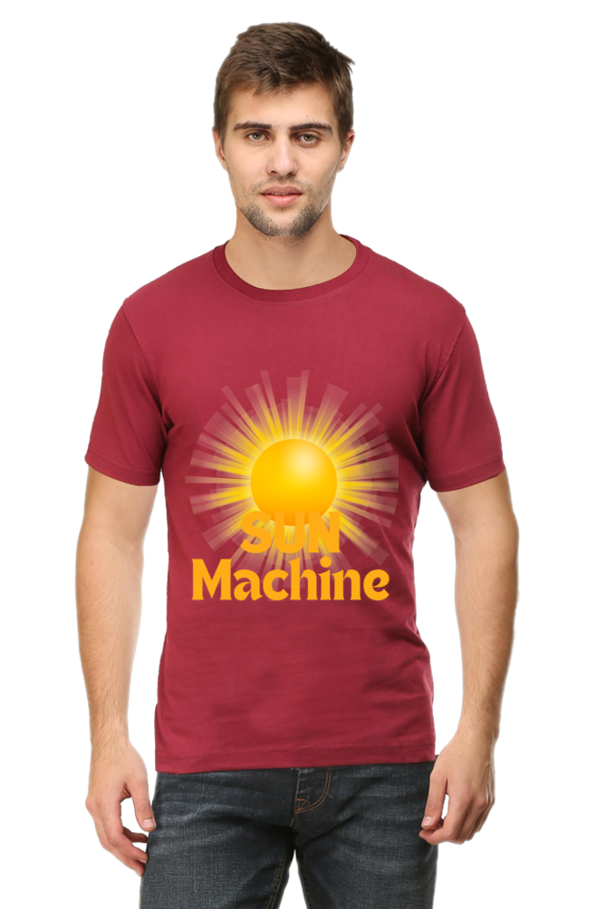 Artredis Men Cotton Printed Regular Fit T-Shirts |Sun Machine| Round Neck