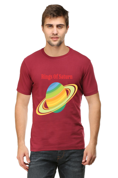 Artredis Men Cotton Printed Regular Fit T-Shirts |Rings of Saturn| Round Neck