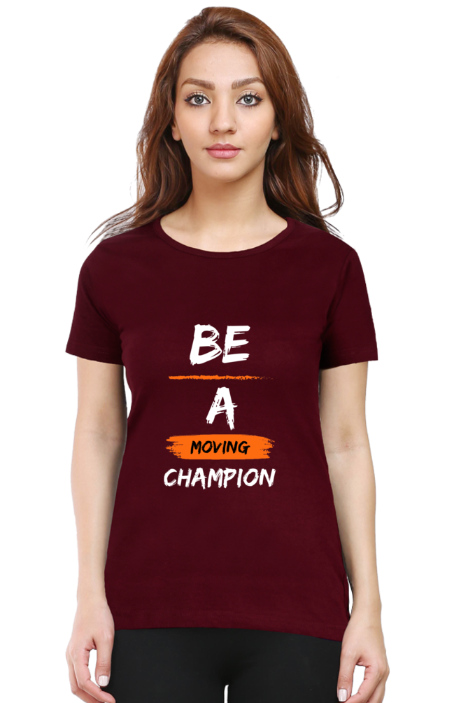 Artredis Women Cotton Printed Regular Fit T-Shirts |Be A Champion| Half Sleeves | Round Neck