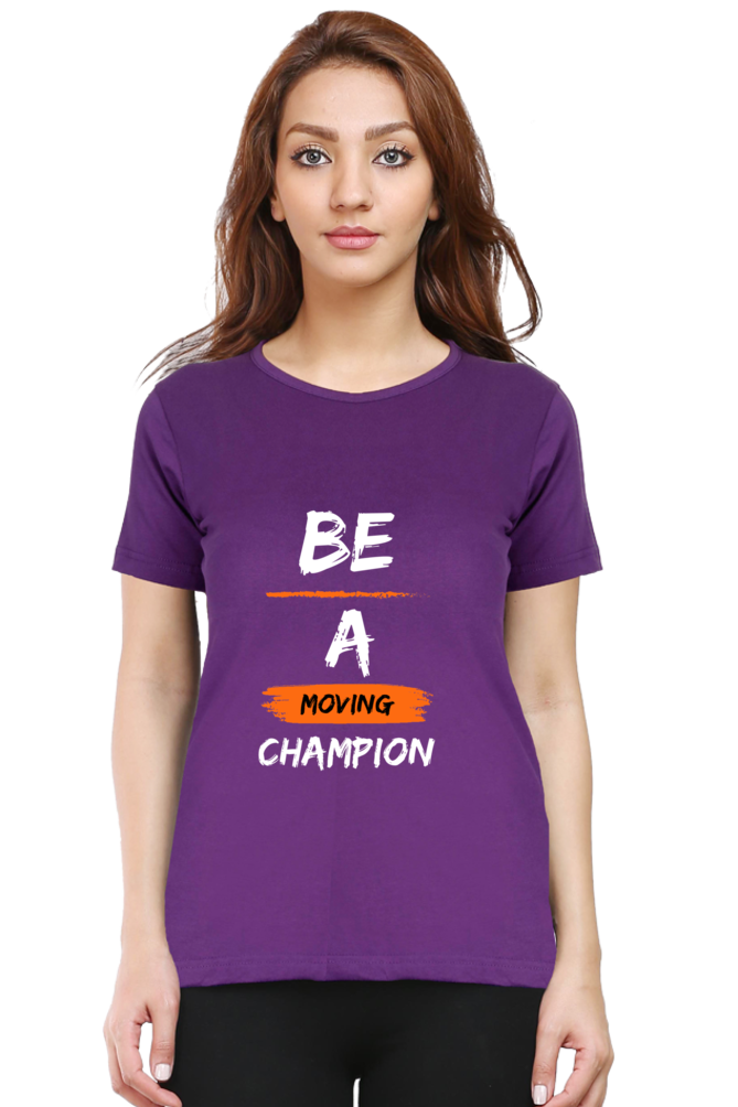 Artredis Women Cotton Printed Regular Fit T-Shirts |Be A Champion| Half Sleeves | Round Neck