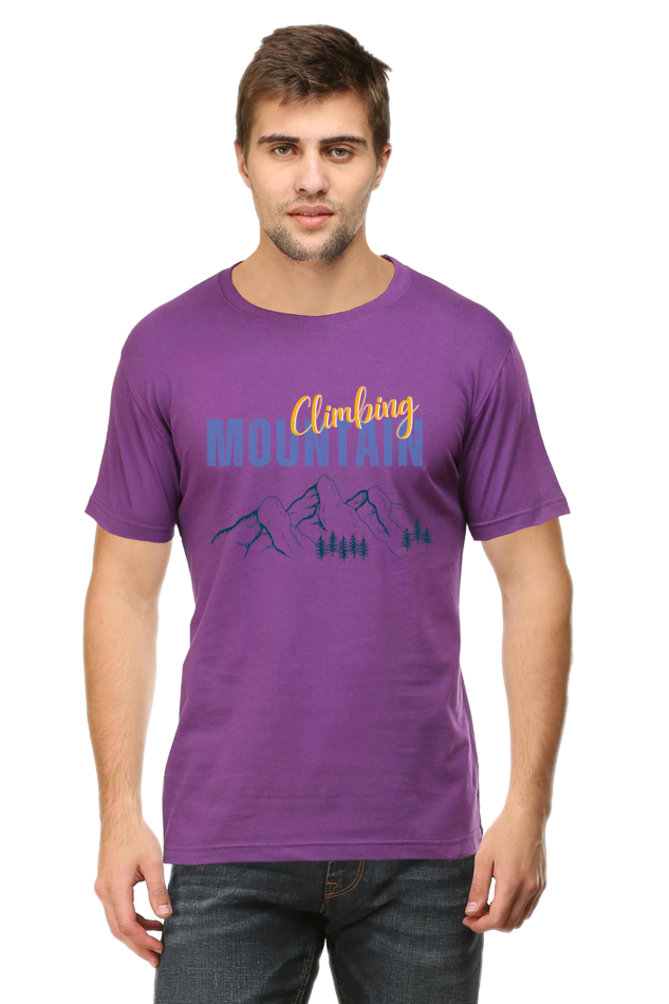 Artredis Men Cotton Printed Regular Fit T-Shirts |Climbing Mountains| | Half Sleeves | Round Neck