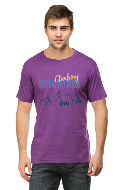 Artredis Men Cotton Printed Regular Fit T-Shirts |Climbing Mountains| | Half Sleeves | Round Neck