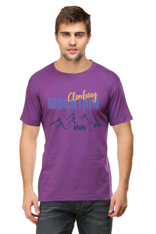 Artredis Men Cotton Printed Regular Fit T-Shirts |Climbing Mountains| | Half Sleeves | Round Neck