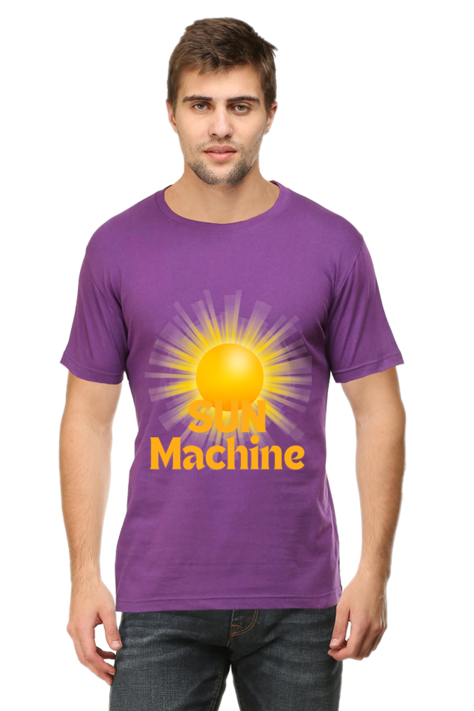 Artredis Men Cotton Printed Regular Fit T-Shirts |Sun Machine| Round Neck