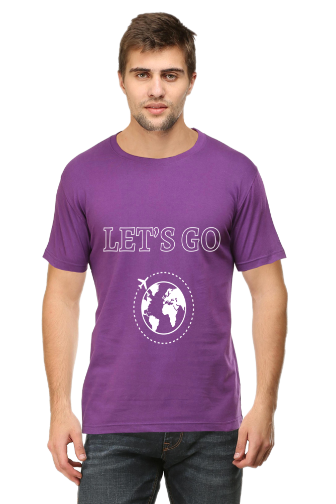 Artredis Men Cotton Printed Regular Fit T-Shirts |Lets Go| Round Neck