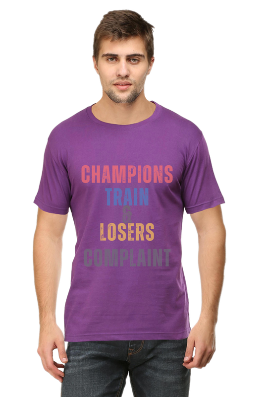 Champions Train | Artredis Men Cotton Printed Regular Fit T-Shirts | Half Sleeves | Round Neck