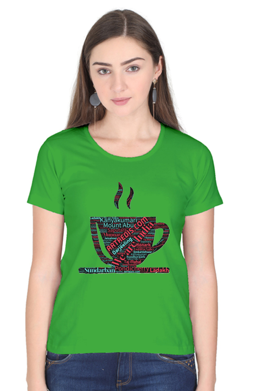 Artredis Women Cotton Regular All Over Print T-Shirts | India Cup| Half Sleeves | Round Neck