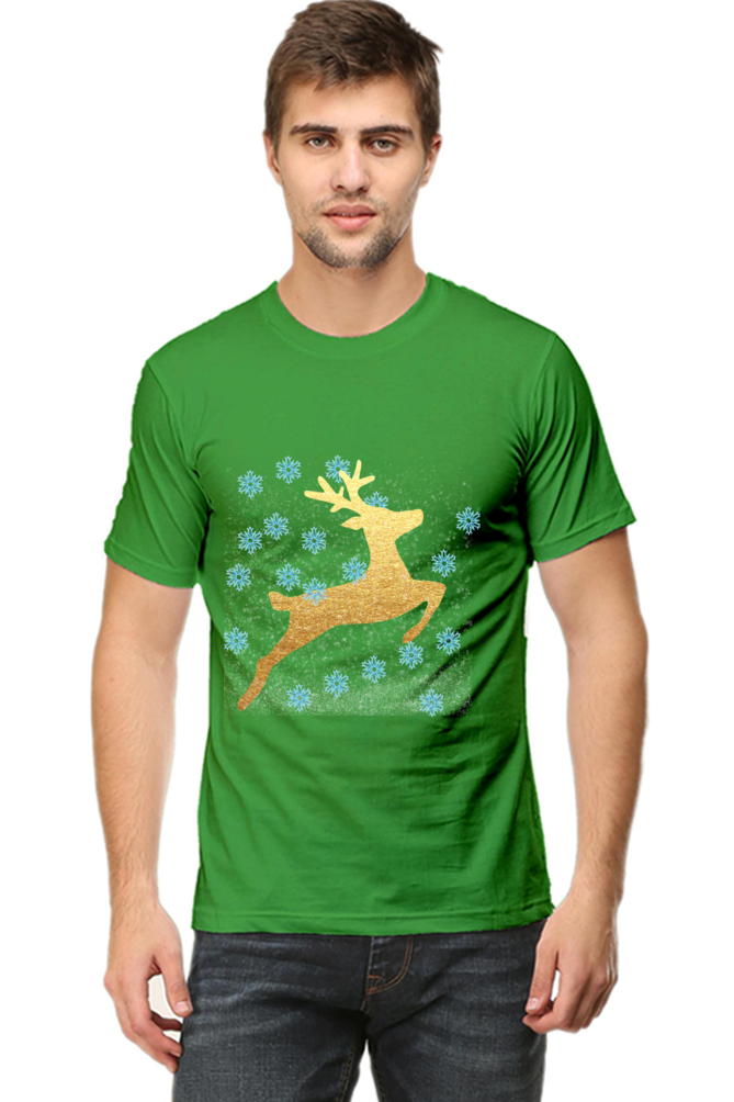 Artredis Men Cotton Printed Regular Fit T-Shirts |Reindeer | Round Neck