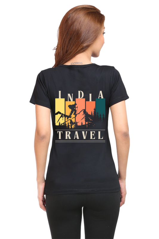 Artredis Women Cotton Printed Regular Fit T-Shirts |India Travel| Half Sleeves | Round Neck