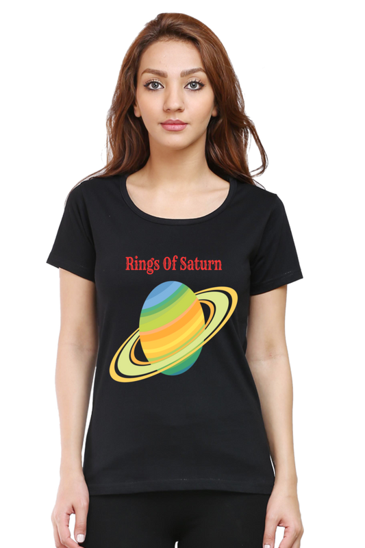 Artredis Women Cotton Regular All Over Print T-Shirts |Rings of Saturn| Half Sleeves | Round Neck