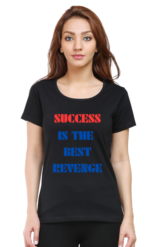 Artredis Women Cotton Printed Regular Fit T-Shirts |Success Revenge| Half Sleeves | Round Neck