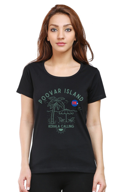 Artredis Women Cotton Printed Regular Fit T-Shirts |Poovar Island| Half Sleeves | Round Neck