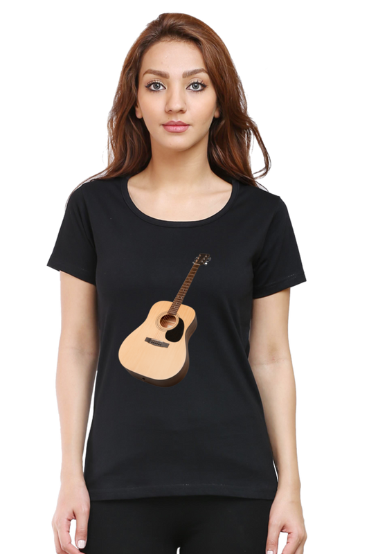 Artredis Women Cotton Printed Regular Fit T-Shirts |Guitar| Half Sleeves | Round Neck