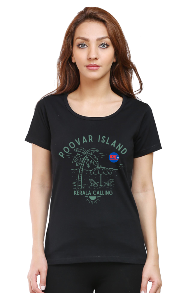 Artredis Women Cotton Printed Regular Fit T-Shirts |Poovar Island| Half Sleeves | Round Neck