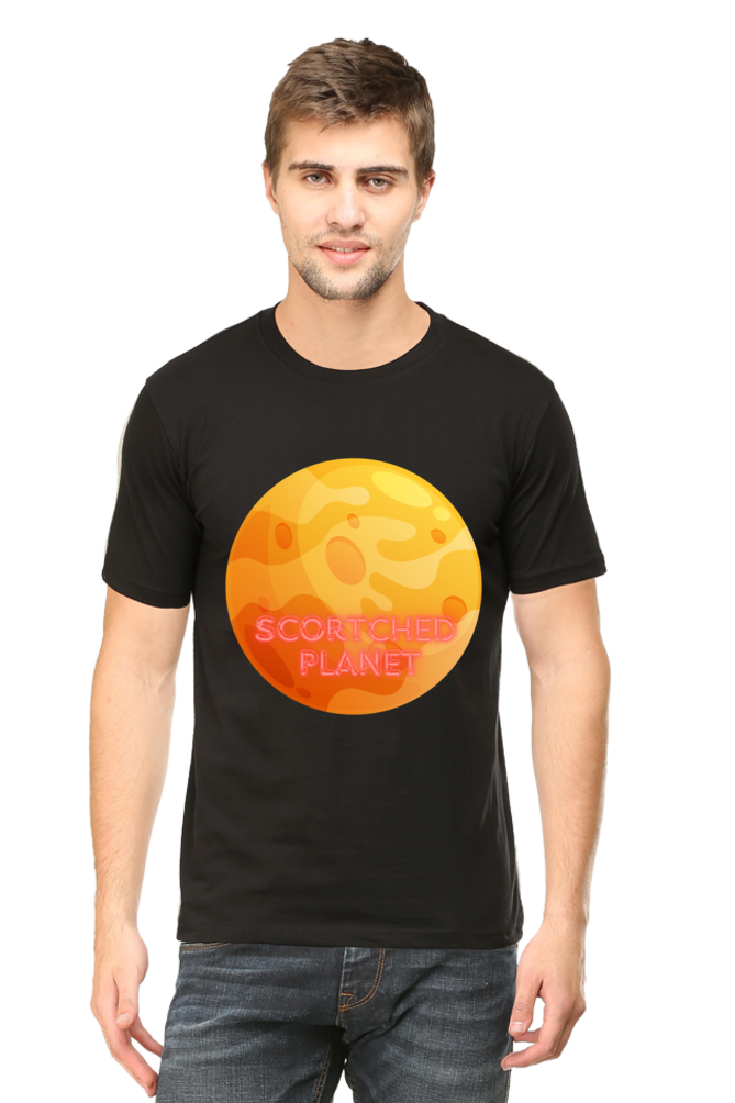 Artredis Men Cotton Printed Regular Fit T-Shirts |Scortched Planet| Round Neck