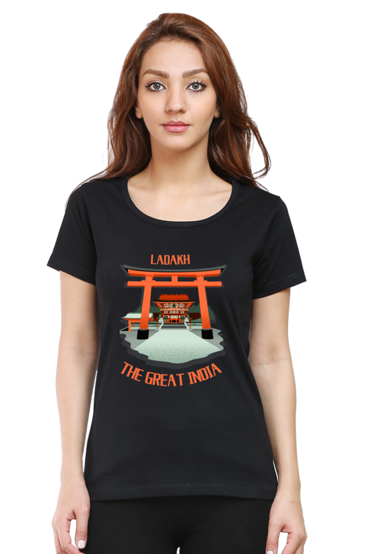 Artredis Women Cotton Printed Regular Fit T-Shirts | Ladakh| Half Sleeves | Round Neck