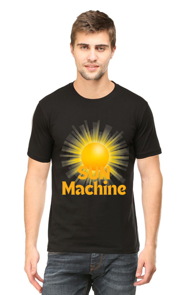 Artredis Men Cotton Printed Regular Fit T-Shirts |Sun Machine| Round Neck