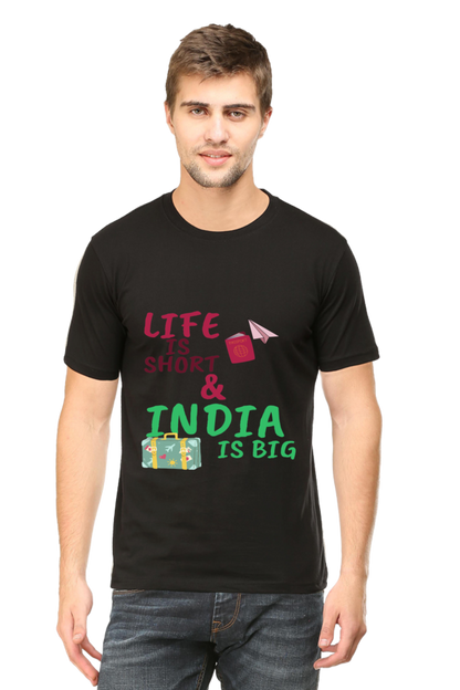 Artredis Men Cotton Printed Regular Fit T-Shirts |Life is Short | Round Neck