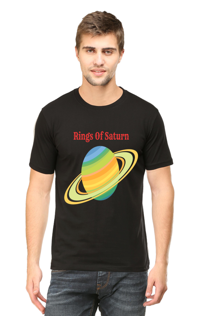 Artredis Men Cotton Printed Regular Fit T-Shirts |Rings of Saturn| Round Neck