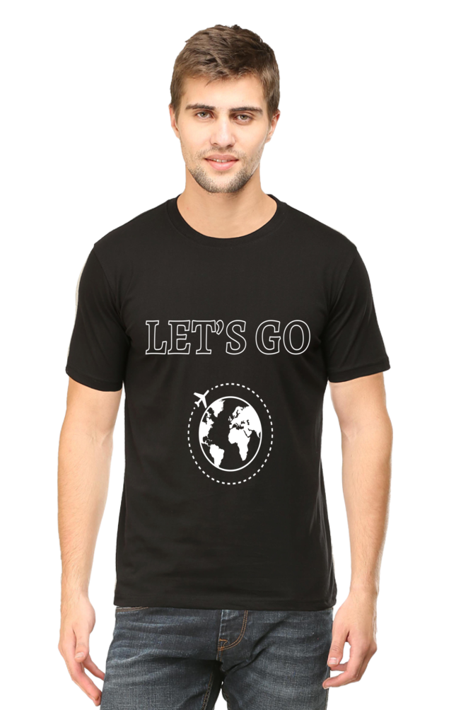 Artredis Men Cotton Printed Regular Fit T-Shirts |Lets Go| Round Neck