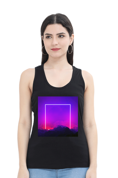 Artredis Women Cotton Tank Top | Heavens Gate| Half Sleeves | Round Neck