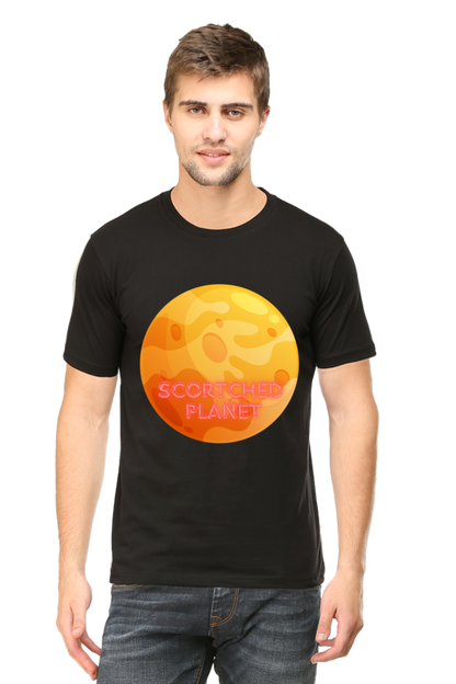 Artredis Men Cotton Printed Regular Fit T-Shirts |Scortched Planet| Round Neck