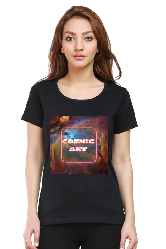 DJ Caladan Women Cotton Printed Regular Fit T-Shirts |Cosmic Art| | Half Sleeves | Round Neck