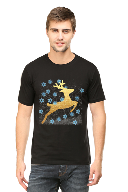 Artredis Men Cotton Printed Regular Fit T-Shirts |Reindeer | Round Neck