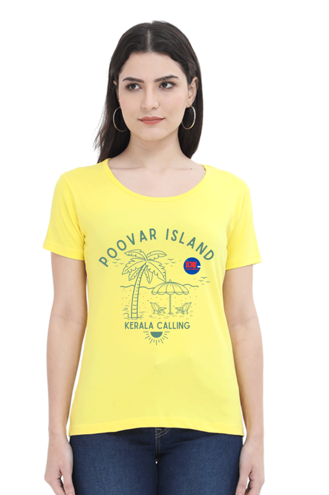 Artredis Women Cotton Printed Regular Fit T-Shirts |Poovar Island| Half Sleeves | Round Neck