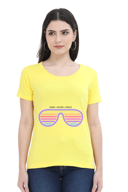 Artredis Women Cotton Printed Regular Fit T-Shirts | Sand Water | Half Sleeves | Round Neck